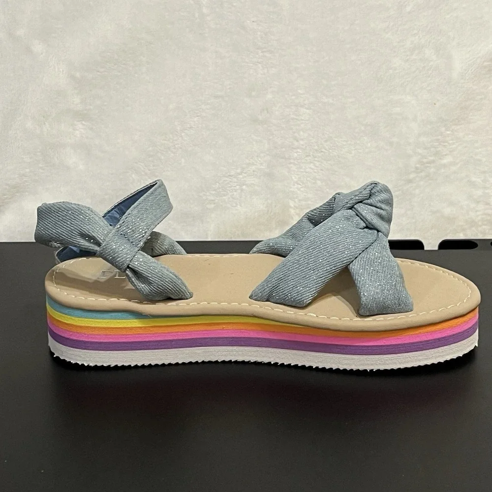 Children's Place Sandals Girl's Size 1 Sparkle Buckle Strap Thick Soles